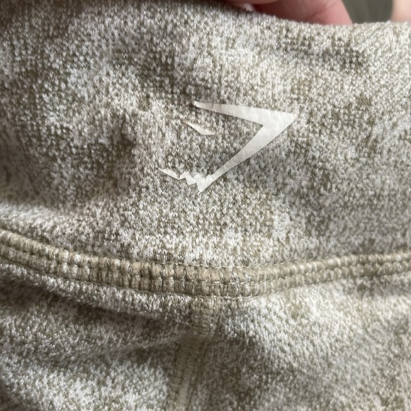 Gymshark Fleur Full Length Leggings in Khaki Mark sz S - Picture 2 of 3